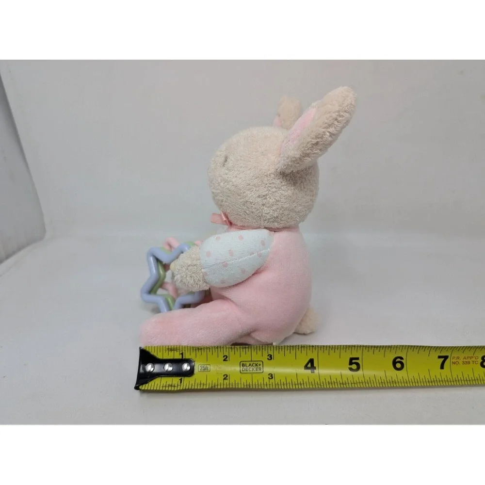 Vintage Carters Prestige White Bunny Rabbit Plush Rattle Stuffed Animal Baby 90s